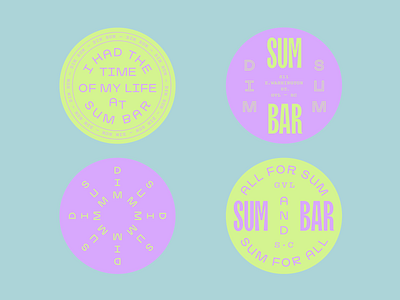 Sum Bar coasters branding chinese coaster dim sum identity layout logo modern restaurant typography wordmark