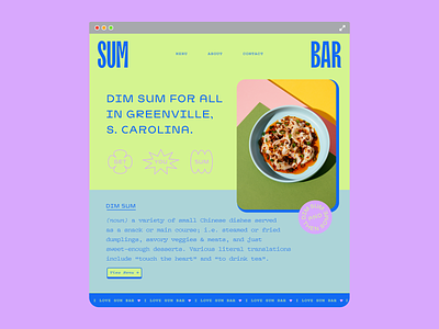 Sum Bar landing page branding chinese dim sum identity layout logo modern restaurant typography website
