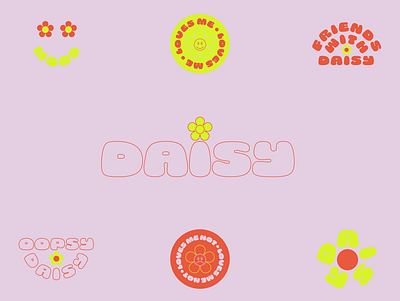 Daisy branding branding daisy flower icon identity logo modern social media typography vintage wordmark