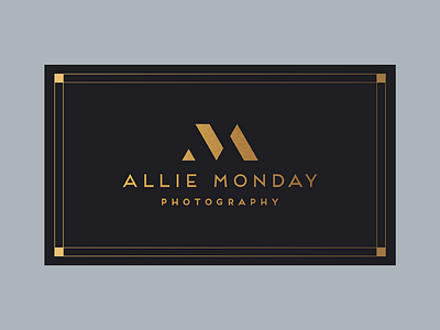 A M monogram & logo a art deco branding business card gold identity logo m monogram photographer