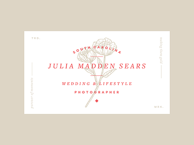 Business card business card flower illustration layout overprint photographer typography