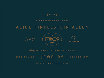 Contact info branding business card contact craft jewelry layout logo typography vintage