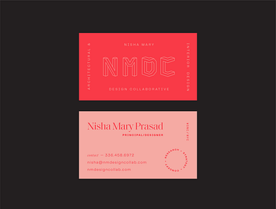 NMDC business cards architect architecture branding business cards color geometric identity interior design logo modern monoline shapes