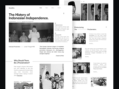 Storytellme - History of Indonesian Independence Day Website✨ branding concept design explore graphic design historical history independence indonesia indonesia day landing page layout minimalist proclamation trending typography ui uiux ux website design