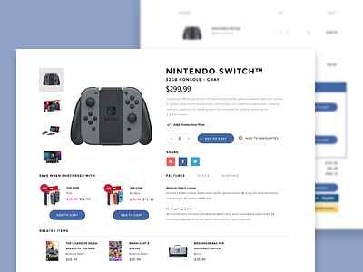 Nintendo Switch Upsells UI ecommerce nintendo online store product shop store switch ui upsells ux