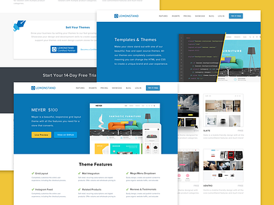 LemonStand Themes Page ecommerce partner store theme ui ux web website