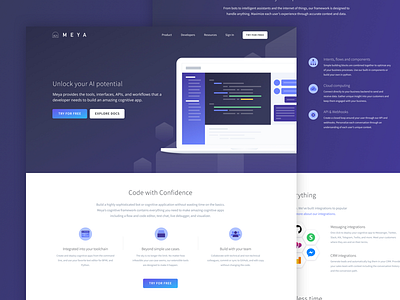 Meya.ai Product & Sign Up Page
