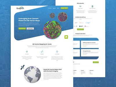 Ecopia Website ai brand design machine learning vector maps web website