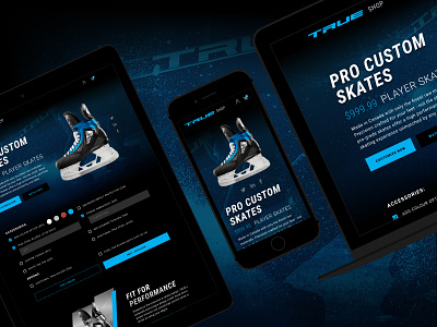 TRUE eCommerce Skate Customization custom ecommerce hockey mobile skates true ui ux web