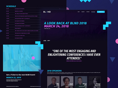 BLND 2018 Recap business conference dark design event website