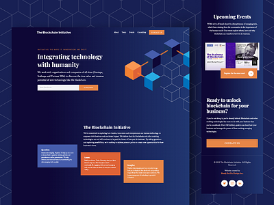 TBI: The Blockchain Initiative Landing Page blockchain design emerging landing tech web website