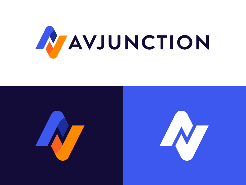 AV Junction Re-Brand bold logo design brand av freelancers marketplace