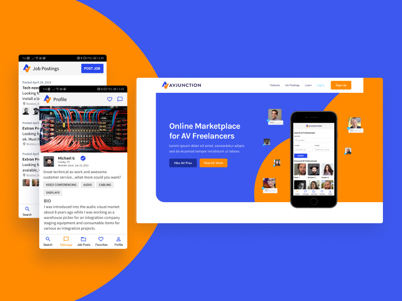 AV Junction Web & Product Brand Updates brand freelancers marketplace logo branding website ui ux