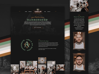Abel's on Queen Barbershop Website barbers barbershop haircut mobile design responsive web website