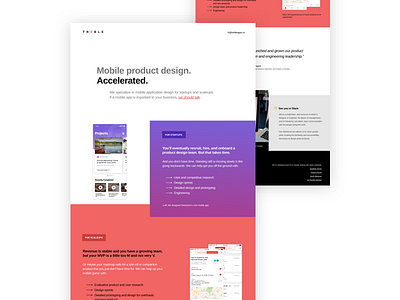 Treble Concept home page landing page web design