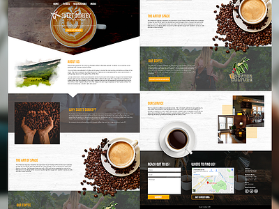 Sweet Donkey Coffee Desktop Web Design beans cafe coffee desktop shop