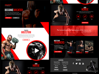Houston Fitness Desktop Concept black desktop fitness gym health houston red
