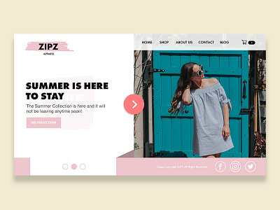 Apparel Store Homepage Concept apparel clothing landing pink