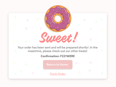Donut Order Confirmation bakery confirmation pink dessert donut