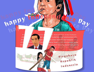 Happy independence Days for indonesia animation graphic design ui