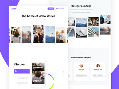 Snappd - website app art direction landingpage snap snappd startup video webdesign website