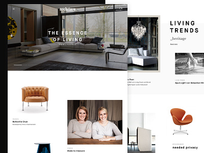 Architare - website furniture homepage minimal web webdesign website