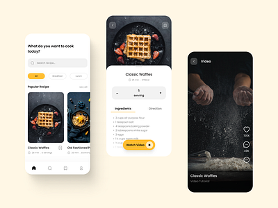 Recipe App cook cooking design food mobile app recipe recipe app resep ui ui design