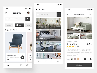 Furnitur - Interior Shop App app design interior interior shop mobile mobile app ui ui design