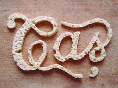 Cheese cheese cut experiment food handmade lettering typography wood