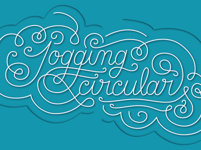 Jogging circular book cover decorative editorial jogging circular lettering swirl typography