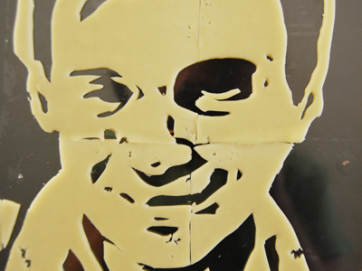 Cheese memory cheese memory photo portrait stencil time