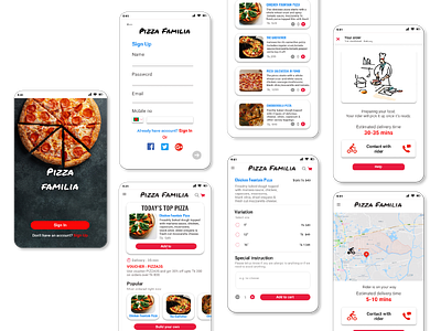 Pizza Delivery app design