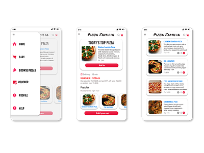 Pizza delivery app design adobe illustrator app app design branding delivery app design design figma food app design food delivery app design food website desgin graphic design pizza typography ui ui ux design website