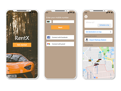 Car rental app design