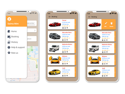 Car rental app design app app design car app design car rental app design figma illustration ui ui ux uiux ux