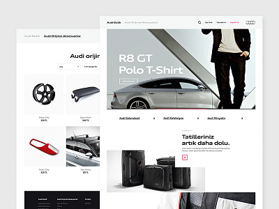Audi Butik accessory art audi boutique car commerce minimal shopping web design