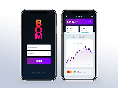 Bom - Payment System app art clean design finance mobile payment ui ux