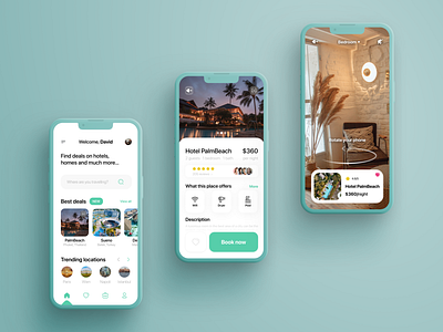 Hotel Booking 🏝️🏡 🛫 (Mobile App Design) agency app design available for work booking app design figma freelancer mobile app mobile app design ui uidesign uiux ux uxdesign uxtarget
