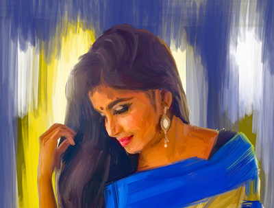 DIGITAL PORTRAIT PAINT SAMEERA art cartoon design digital art digital illustration digitalpaint illustration paint