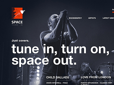 Space button clean dark design minimalist music orange playlist portfolio typography user interface web web design