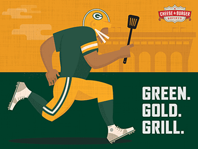 Football illustration packers wisconsin cheese