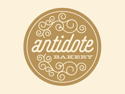 Antidote bakery logo script