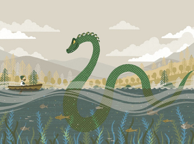 Loch Ness Monster art book illustration cartoon childrens art colour comic design digital digital art digital illustration editorial graphic design holiday icon illustration monster procreate scotland travel vacation