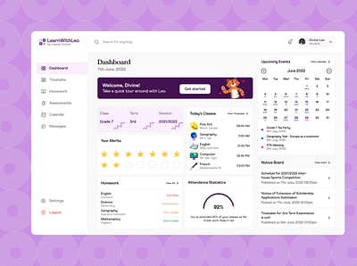 LMS Platform Dashboard design illustration product design ui ux