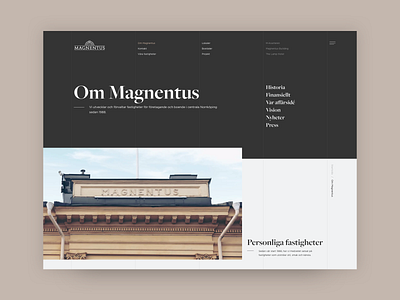 Magnentus About Page about page layout page typography ui ux website