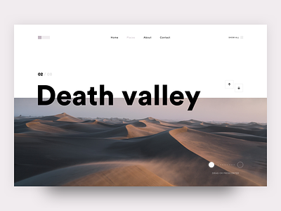 Death Valley Layout article desert design layout minimal page travel typography ui website
