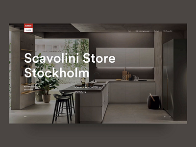 Scavolini Store Stockholm animation displacement interior kitchen landing page layout page slider transition website