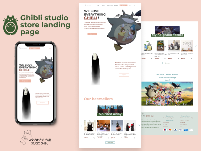 Landing page for Ghibli store