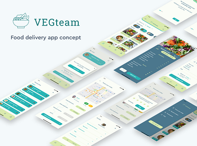 Food ordering app | VEGteam case study app design branding figma food delivery food ordering app ui uiux