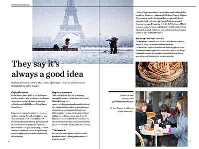 Editorial spread for mini magazine cool editorial graphic design layout magazine magazine design paris print print design winter